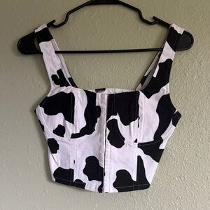 Women's Cow Print Corset Top